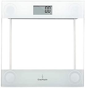 img 2 attached to Bathroom Body Weight Measuring Scale - High Precision, Gray Maple Smart Step-on Technology, Solid Tempered Glass Platform - Manufacturer Warranty & Battery Included
