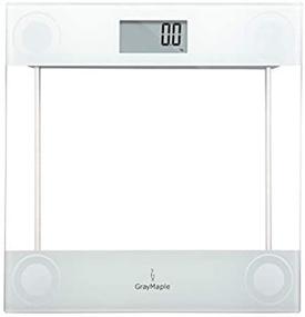 img 3 attached to Bathroom Body Weight Measuring Scale - High Precision, Gray Maple Smart Step-on Technology, Solid Tempered Glass Platform - Manufacturer Warranty & Battery Included