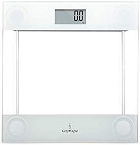 img 4 attached to Bathroom Body Weight Measuring Scale - High Precision, Gray Maple Smart Step-on Technology, Solid Tempered Glass Platform - Manufacturer Warranty & Battery Included