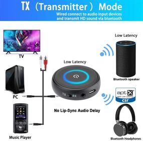 img 3 attached to iDIGMALL Bluetooth 5.0 Transmitter Receiver: 2-in-1 Wireless Audio Adapter for TV, PS4, Xbox, PC, Car Home Stereo Headphones - Dual Stream & Low Latency