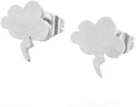 eiffy stainless lightning earrings silver logo