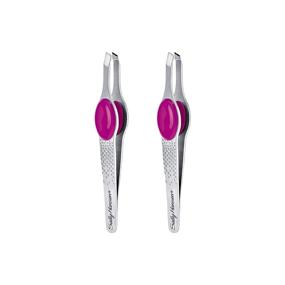 img 1 attached to 🔧 Sally Hansen Eazy Tweezy Comfort Grip Slant Tip Tweezers with Platform - 2 Pack