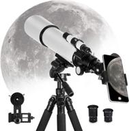 🔭 optical telescope for astronomy beginners, 80mm aperture, 500mm az mount with tripod, phone adapter included to observe moon and planets - perfect for adults and kids logo