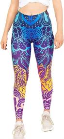 img 1 attached to Stylish Women's Mandala Printed Yoga Leggings - Middle Waisted, Seamless Workout Pants with Tummy Control for Running and Fitness