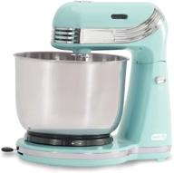 dash stand mixer (electric mixer for everyday use): 6 speed stand mixer with 3 quart stainless steel mixing bowl, dough hooks &amp; mixer beaters for frosting, meringues &amp; more - aqua: your ultimate kitchen companion! logo