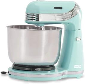 img 4 attached to Dash Stand Mixer (Electric Mixer for Everyday Use): 6 Speed Stand Mixer with 3 Quart Stainless Steel Mixing Bowl, Dough Hooks &amp; Mixer Beaters for Frosting, Meringues &amp; More - Aqua: Your Ultimate Kitchen Companion!