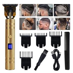 img 4 attached to 🧔 Резаки FACEBOX Zero Gapped Trimmers Professional: Т-образная резка для мужчин со встроенным аккумулятором и дисплеем с подсветкой для прихотливого ухода за лицом и набором принадлежностей