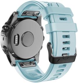 img 4 attached to 🕗 ANCOOL Silicone Watch Bands for Fenix 5S Plus/Fenix 6S/Fenix 5S - Easy Fit Replacement Bands in Foam Blue