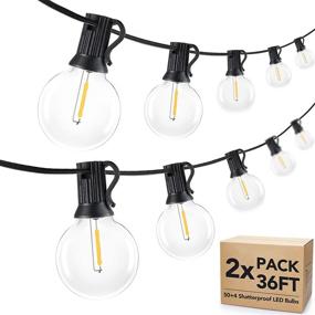 img 4 attached to 72ft (36 X 2-Pack) Outdoor G40 LED Globe String Lights: Dimmable, Waterproof, Shatterproof Bulbs – Perfect for Christmas, Patio, Garden, Backyard, Commercial Bistro Hanging Lights