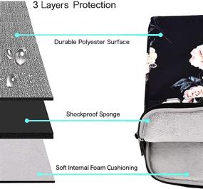 img 2 attached to Сумка через плечо MOSISO для ноутбука: чехол для переноски камелии 15-15.6 дюйма, совместим с MacBook Pro 16 дюймов A2141/A1398, с ремнем для тележки - черный