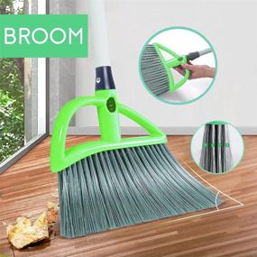img 2 attached to Guay Clean Home Cleaning Kit: 4 Ft Steel Pole, Microfiber Mop, Broom, Duster, Window Squeegee - 4 Piece Set with Multi-Function Attachments in Green