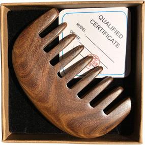 img 3 attached to Premium Wood Comb: Wide Tooth Detangler Brush - Handmade with Anti-Static Sandalwood Scent - Gift Packaging Included