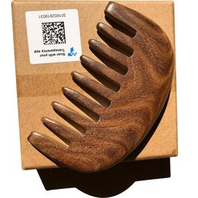 img 1 attached to Premium Wood Comb: Wide Tooth Detangler Brush - Handmade with Anti-Static Sandalwood Scent - Gift Packaging Included