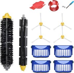 img 4 attached to 🧹 LOVECO Replacement Accessories Bundle for iRobot Roomba 675 677 671 655 645 Robotics - Includes 4 Filters, 4 Side Brushes, 1 Bristle and Flexible Beater Brush, 2 Cleaning Tools