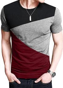 img 3 attached to SHUIANGRAN Contrast Stitching Long Sleeve 👕 T-Shirts for Men's Clothing in T-Shirts & Tanks