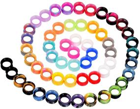 img 4 attached to YOFANST 24-100pcs Vibrant Silicone Ear Gauges: Double Flared Ear Tunnels Set for Stretching, Expander Ear Piercing Jewelry