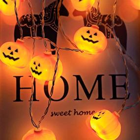 img 2 attached to 🎃 Halloween Pumpkin String Lights, 14.8FT 30LED Battery Operated Halloween Decorations for Indoor Outdoor Party Garden Yard Halloween Decor - Flash/Stable Mode, Orange