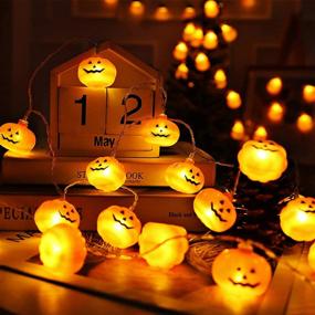 img 3 attached to 🎃 Halloween Pumpkin String Lights, 14.8FT 30LED Battery Operated Halloween Decorations for Indoor Outdoor Party Garden Yard Halloween Decor - Flash/Stable Mode, Orange