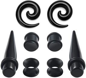 img 2 attached to 👂 66Pcs NASAMA Ear Gauge Stretching Kit 14G-00G - Acrylic Tapers, Plugs, Silicone Tunnels, Spiral Tapers, Gauges Expander Set - Body Piercing Jewelry