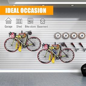 img 3 attached to 🚲 PLKOW Wall Mount Bike Hanger 2-Set: Efficient Garage Storage for Bikes - Foldable, Horizontal Bike Hook and Rack
