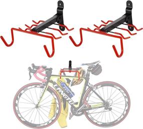 img 4 attached to 🚲 PLKOW Wall Mount Bike Hanger 2-Set: Efficient Garage Storage for Bikes - Foldable, Horizontal Bike Hook and Rack