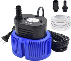 img 4 attached to 💦 AgiiMan Pool Cover Pump Above Ground - Submersible Swimming Sump Inground Pump, Water Removal with 16-Foot Drainage Hose and 25-Foot Power Cord, 850 Gallons Per Hour, 3 Adapters, Blue