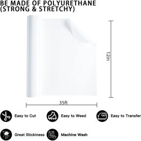 img 2 attached to 🌿 ECOHTV Heat Transfer Vinyl HTV Vinyl Rolls for Shirts - Easy to Cut, Weed & Iron On - 12"x35ft - Ideal for Cricut & Cameo Heat Vinyl Design