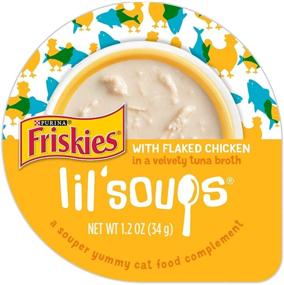 img 1 attached to 🐈 Purina 050568 1.2 oz Friskies Lil Soups - Flaked Chicken in a Velvety Tuna Broth | Case of 8