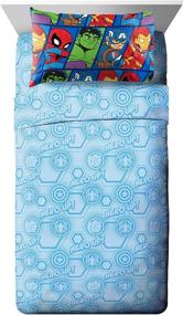 img 2 attached to 🛏️ 4 Piece Twin Bed Set - Marvel Super Hero Adventures "Hero Together" - Includes Comforter & Sheet Set Bedding Featuring The Avengers - Super Soft Fade Resistant Microfiber (Official Marvel Product)