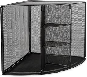 img 2 attached to 🗃️ Organize and Optimize Your Workspace with the Rolodex Mesh Collection Corner Desktop Shelf in Black (62630)