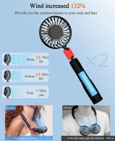 img 1 attached to 🌬️ Cevapro Portable Fan Neck Fan with Removable Neck Hanging Design - 4000mAh USB Rechargeable Battery Operated Personal Neckband Fan - 3 Speeds, Strong Airflow - Ideal for Outdoor Travel, Sports, Office, Home