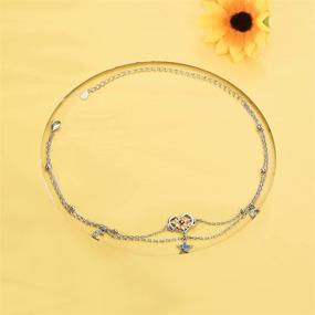 img 2 attached to Layered Anklet for Women - 925 Sterling Silver Moon and Star Ankle Bracelet, Adjustable Summer Beach Anklets Jewelry Gifts for Women, Wife, Girls - ATTRACTTO