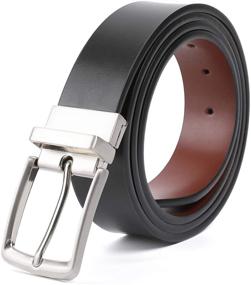 img 4 attached to Leather Reversible Samilor Rotated Reverse Men's Accessories and Belts