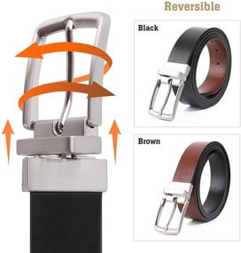 img 3 attached to Leather Reversible Samilor Rotated Reverse Men's Accessories and Belts