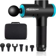 💆 everglory professional massage gun: deep tissue muscle massager for sports & fitness | percussion gun with varying vibration speeds, 6 massage heads - black logo