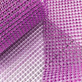 img 4 attached to 🎀 Fuchsia Rhinestone Diamond Style Mesh Ribbon Roll for Arts and Crafts Decor (4.75&#34; x 10 Yards, 24 Row, 1 Roll)