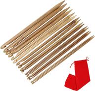 🧶 knitpal 10-inch(25cm) bamboo crochet knitting needles and multi-tool set - 8 us sizes: 8/5mm, 9/5.5mm, 10/6mm, 10.5/6.5mm, 11/8mm, 13/9mm, 15/10mm, and 17/12mm. includes storage case + ebook logo