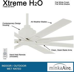 img 3 attached to 💨 Minka-Aire F896-65-WHF Xtreme H2O 65" Outdoor Ceiling Fan with DC Motor - Flat White Finish