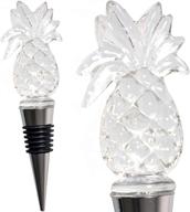 🍍 unique handmade glass pineapple wine stopper – stunning decorative corker for wine bottles – perfect gift for host/hostess – eye-catching pineapple bar accessory логотип