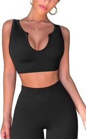 img 2 attached to 👚 FAFOFA Ribbed Seamless Crop Tank and High Waist Yoga Leggings Set - Trendy Workout Outfit for Women