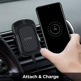 img 3 attached to 🚗 Magnetic Car Mount for Samsung Galaxy S20 Ultra/Note 20 Ultra - Air Vent Phone Holder with Fast Wireless Charging, Specifically Compatible with MagEZ Case, Samsung S20 Ultra and Note 20 Ultra, USB A-C Cable Included