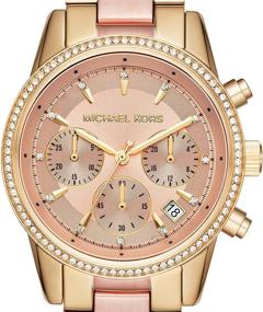 img 2 attached to Часы Ritz из нержавеющей стали с кристальным верхним кольцом от Michael Kors для женщин