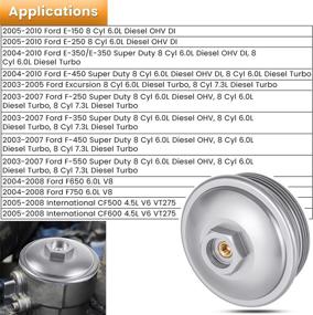 img 3 attached to 🔧 Крышка топливного фильтра из премиального стального сплава для Ford 6.0L Powerstroke Diesel 2003-2007 - Серебристый