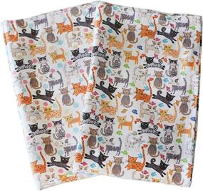 img 4 attached to 🌞 Sunshine Vibes Cat Tea Towels: 2-Piece Set with 100% Cotton Lover Pattern and Hanging Loop - Ideal for Drying, Wiping, and Cleaning Kitchen Tasks!