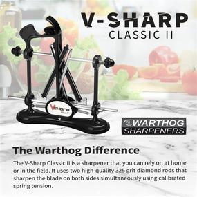 img 3 attached to 🔪 Warthog V-Sharp Classic II - 325 зернистость алмазных стержней, регулируемые углы - комплект ножевой заточки, профессиональная система заточки ножей - металлическая рама, пружинное напряжение (черная)