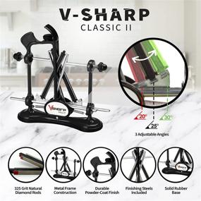 img 2 attached to 🔪 Warthog V-Sharp Classic II - 325 зернистость алмазных стержней, регулируемые углы - комплект ножевой заточки, профессиональная система заточки ножей - металлическая рама, пружинное напряжение (черная)