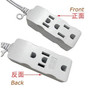 img 3 attached to 🔌 3-Outlet Surge Protector Power Strip with Grounding Pin and Extension Cord, White (6ft)