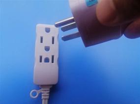 img 2 attached to 🔌 3-Outlet Surge Protector Power Strip with Grounding Pin and Extension Cord, White (6ft)