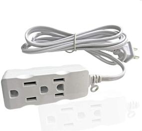 img 4 attached to 🔌 3-Outlet Surge Protector Power Strip with Grounding Pin and Extension Cord, White (6ft)