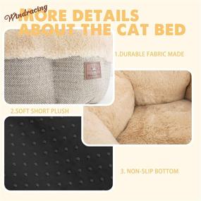 img 2 attached to Cozy Round Donut Cat and Dog Bed - Short Plush, Calming, Anti-Anxiety, Soft Pet Bed for Small and Medium Pets - Machine Washable, Non-Slip Bottom, Includes Cushion